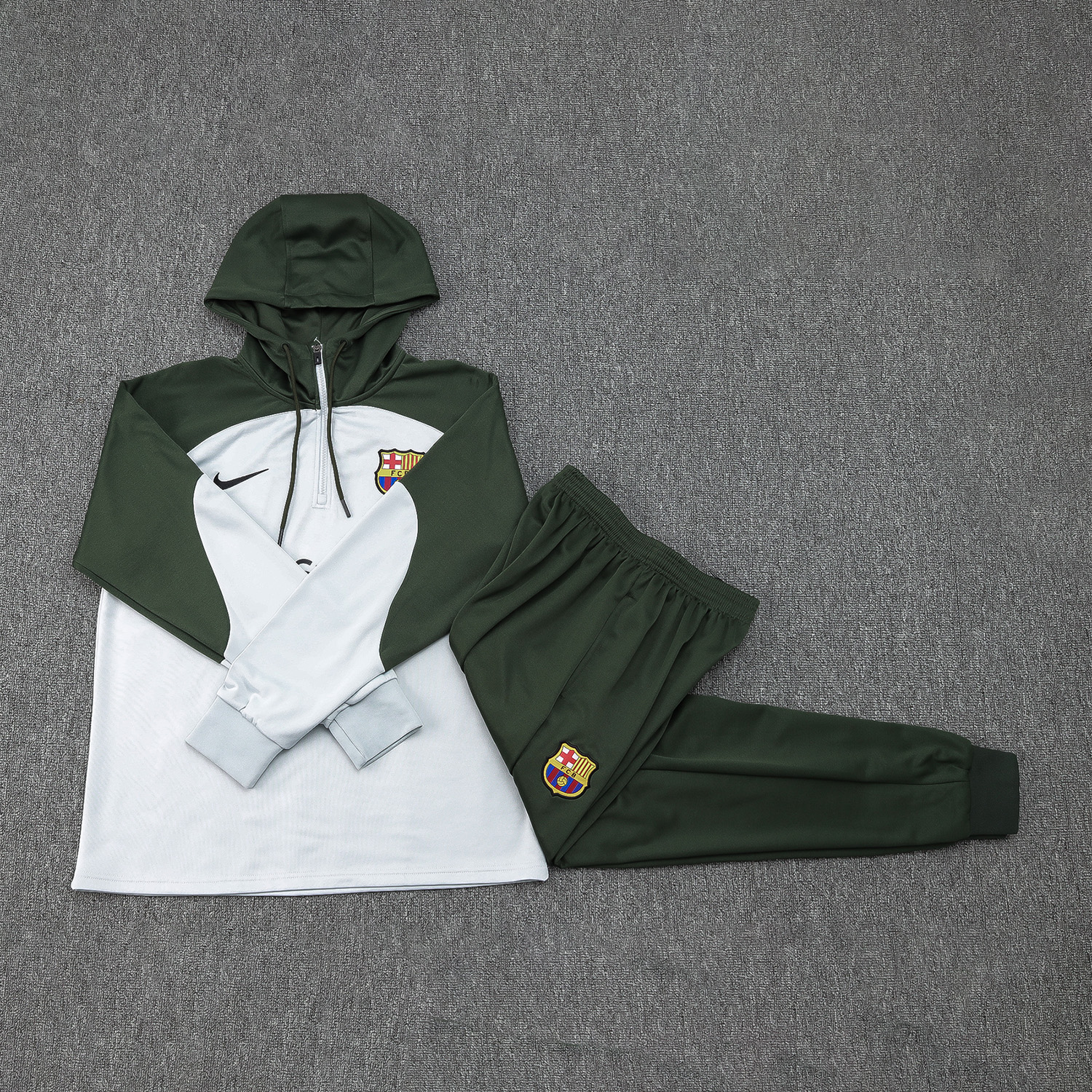 Barcelona 23-24 Men's Training Hoodie + Pants - Light Grey